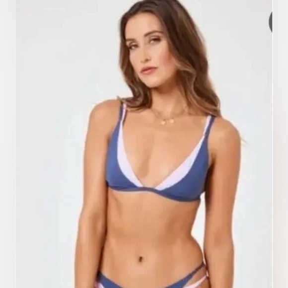 L*Space Finneas Bikini Top Blue purple Size S - Picture 1 of 5